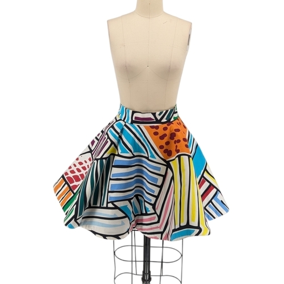 Vintage Pink Lucy Graphic Circle Skirt Colorful S retro 60s 80s pop art party - Picture 1 of 6